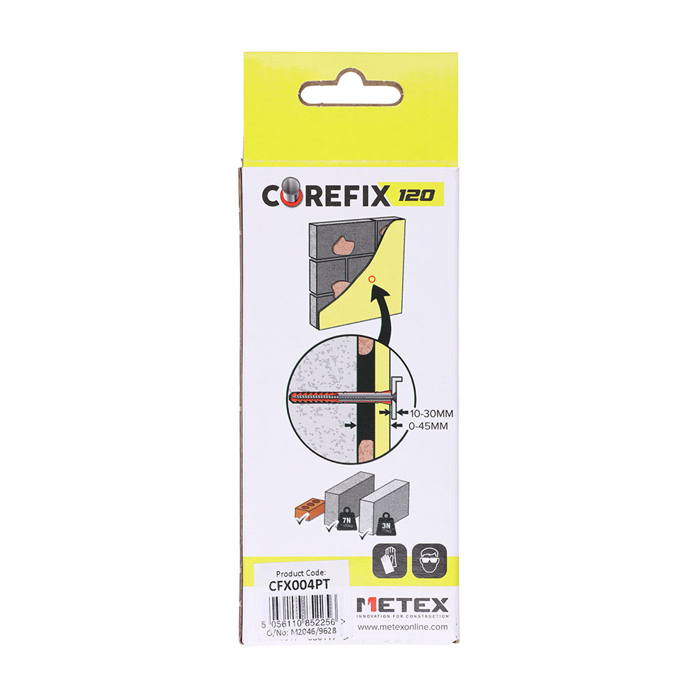 This is an image of Timco - Corefix 120 Dot & Dab Wall Fixing 5.0 x 120mm - (4 PCS Box) CFX004PT