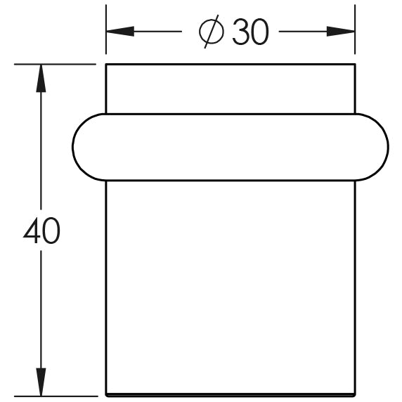 Technical drawing of of CRES - Black Floor Door Stop Sku. CRES2001MB