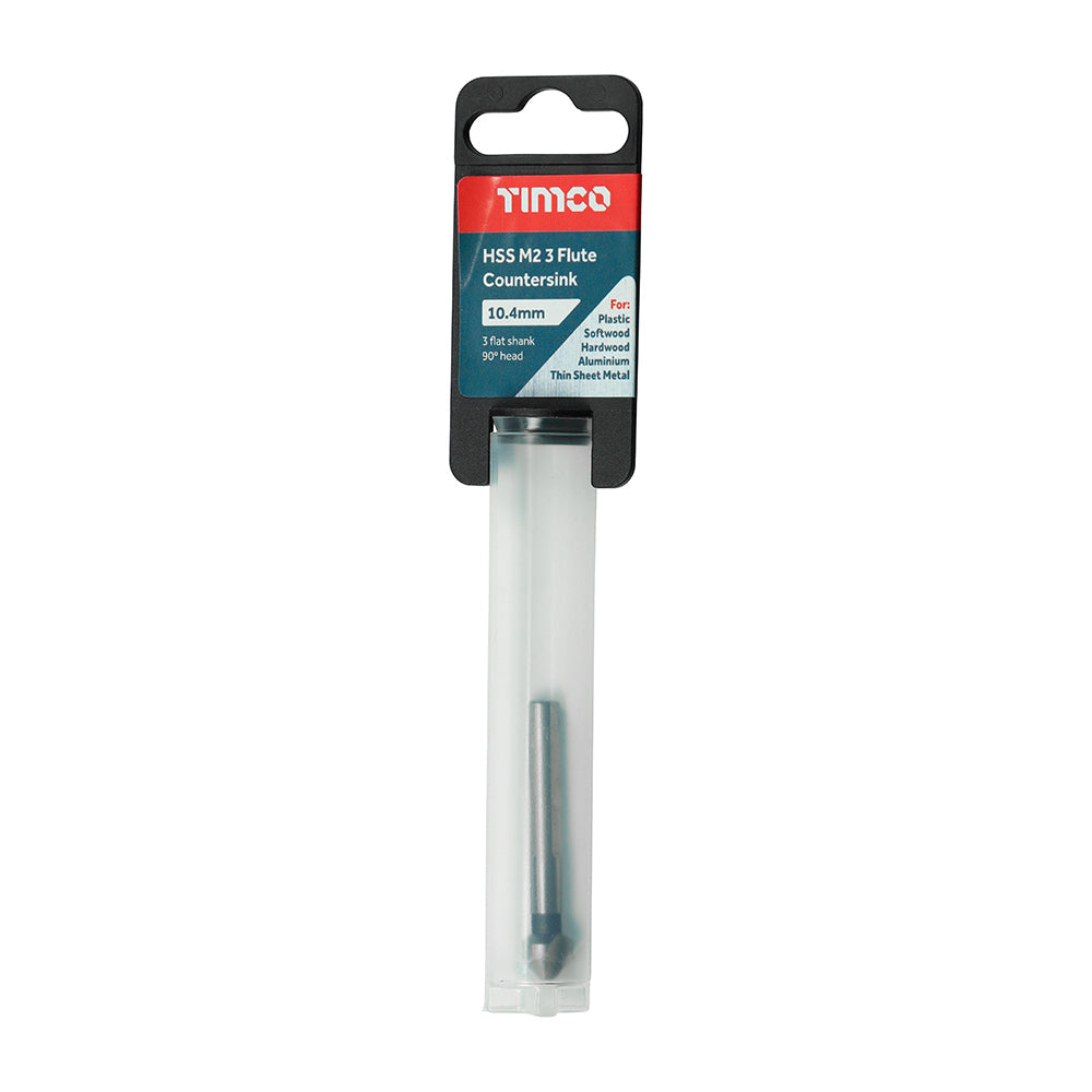 This is an image of Timco - 3 Flute Countersink 10.4mm (1 Each Tube) CS104