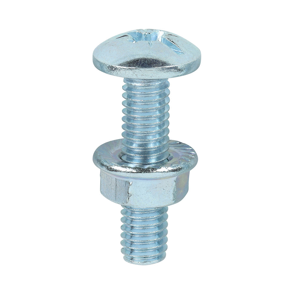 This is an image of Timco - Cable Tray Bolts with Flange Nuts - Zinc M6 x 25mm - (200 PCS Box) CTB625