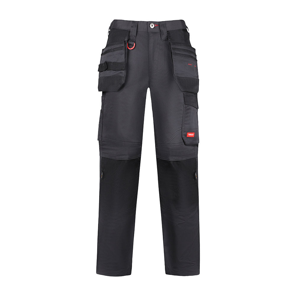 This is an image of Timco - Craftsman Trousers - Grey/Black W30 L32 (1 Each Bag) CTGBK3032