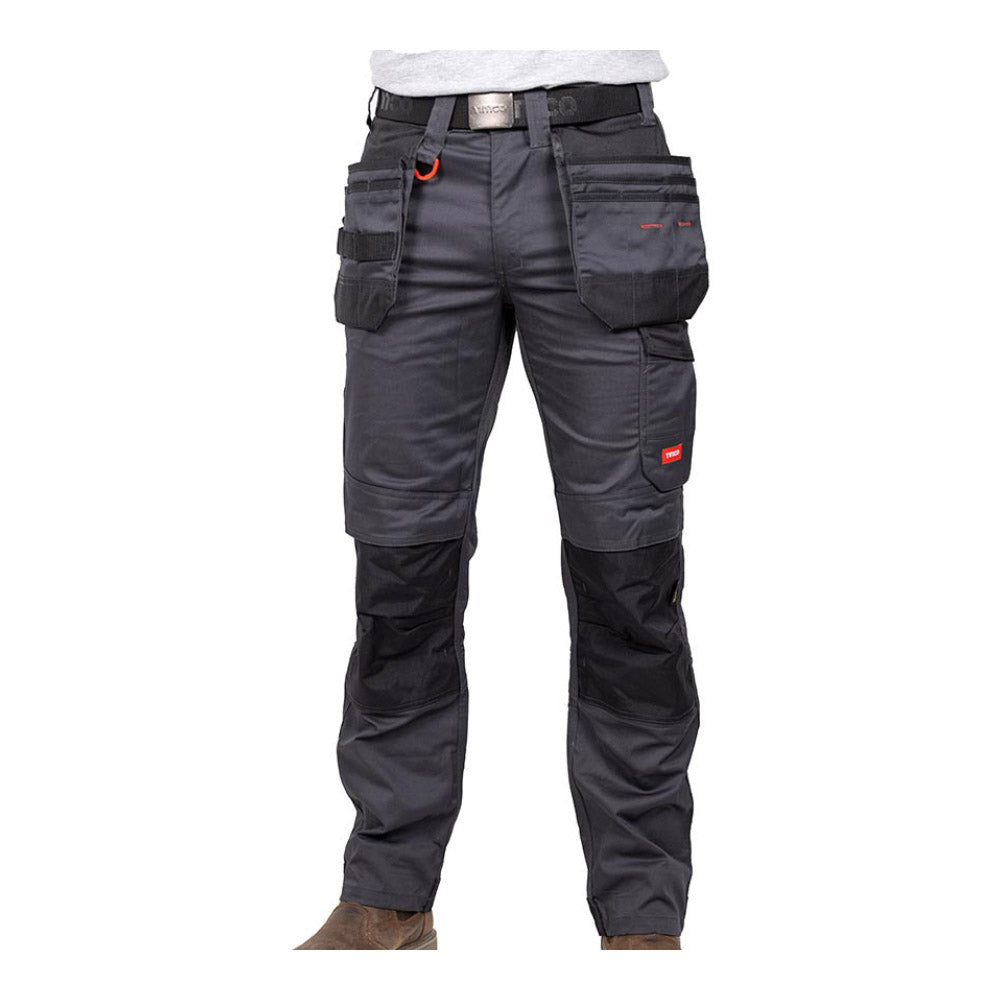 This is an image of Timco - Craftsman Trousers - Grey/Black W38 L32 (1 Each Bag) CTGBK3832