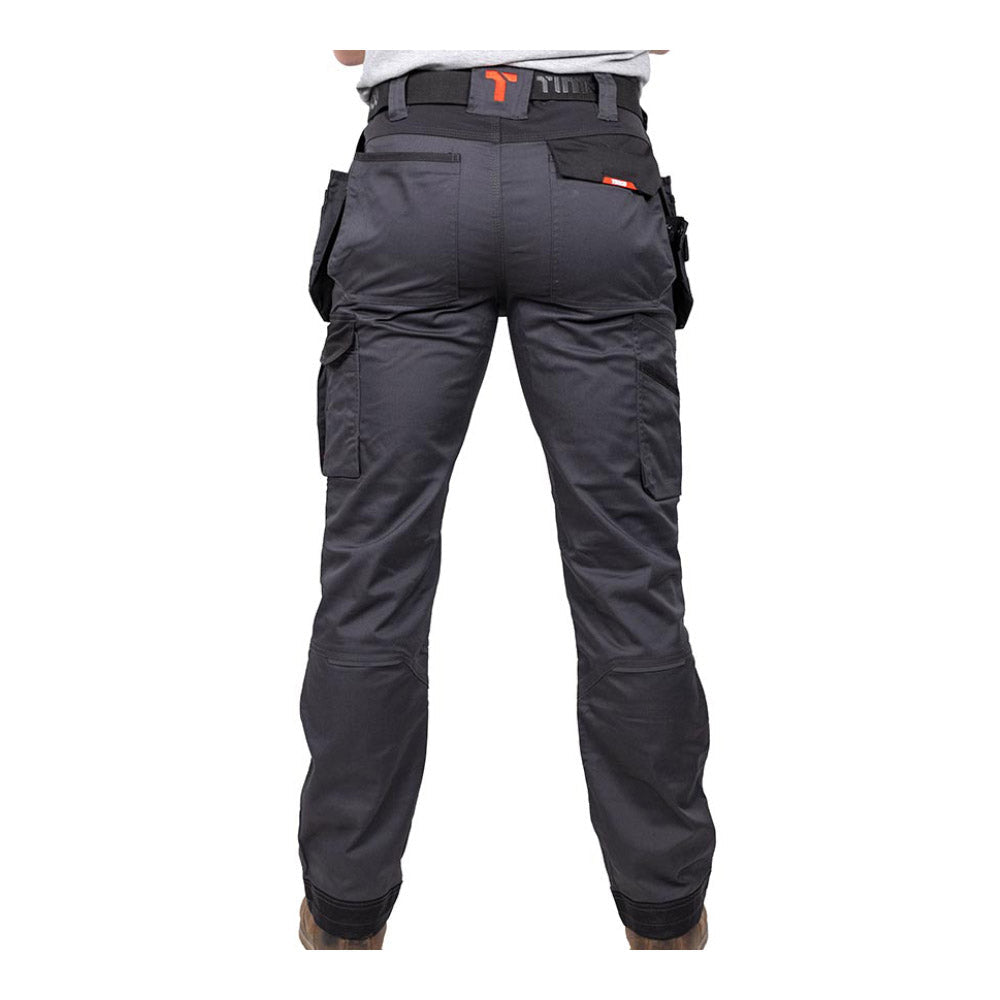 This is an image of Timco - Craftsman Trousers - Grey/Black W38 L32 (1 Each Bag) CTGBK3832