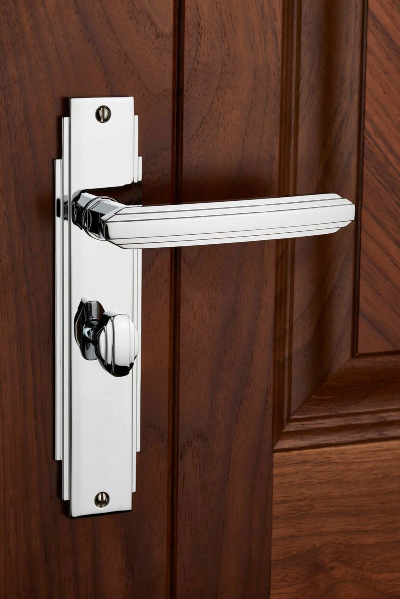Carlisle Brass - Art Deco Lever on WC Backplate - Polished Chrome ADR013CP
