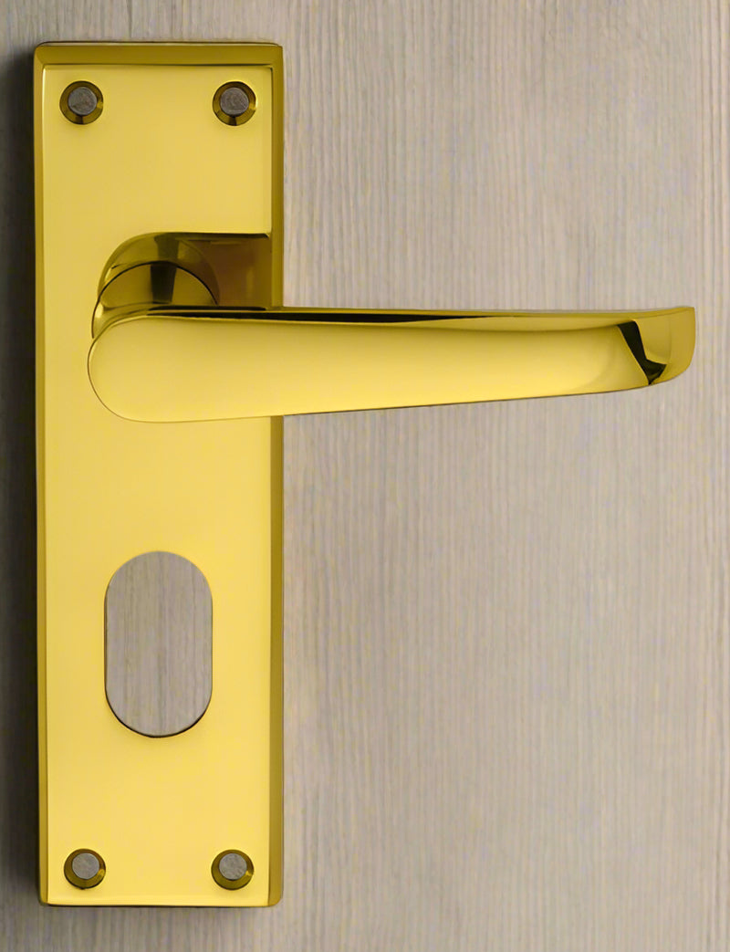 Carlisle Brass - Victorian Lever on Oval Lock Backplate - Polished Brass m30u