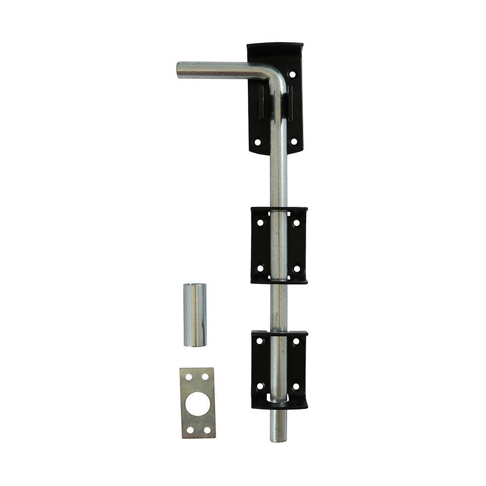 This is an image of Timco - Garage Drop Down Bolt - Black 12" (1 Each TIMbag) DDB12BP