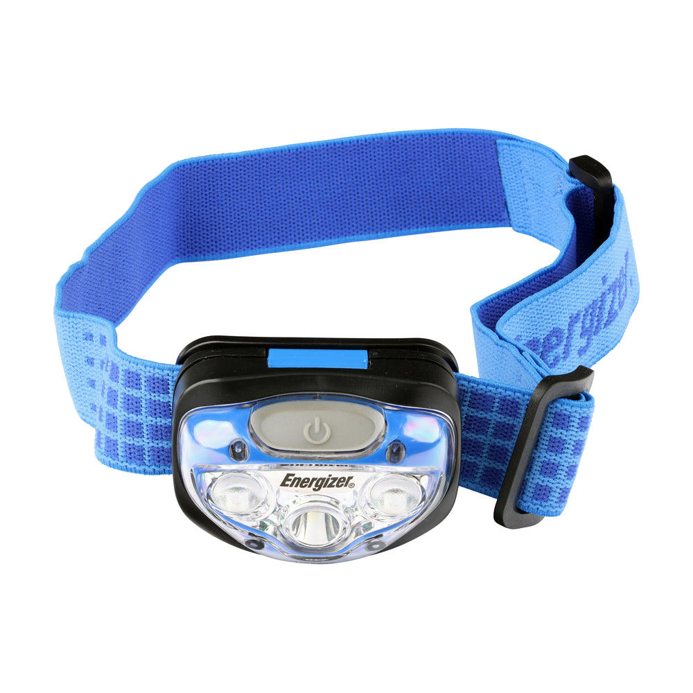This is an image of Timco - Energizer® LED Vision Headlamp - 200 Lumen Blue / 200 Lumen (1 Each Backing Card) ENR270228