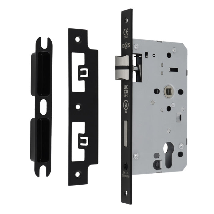 Eurospec - Din Euro Profile Escape Lock - Matt Black dlx7260escmb