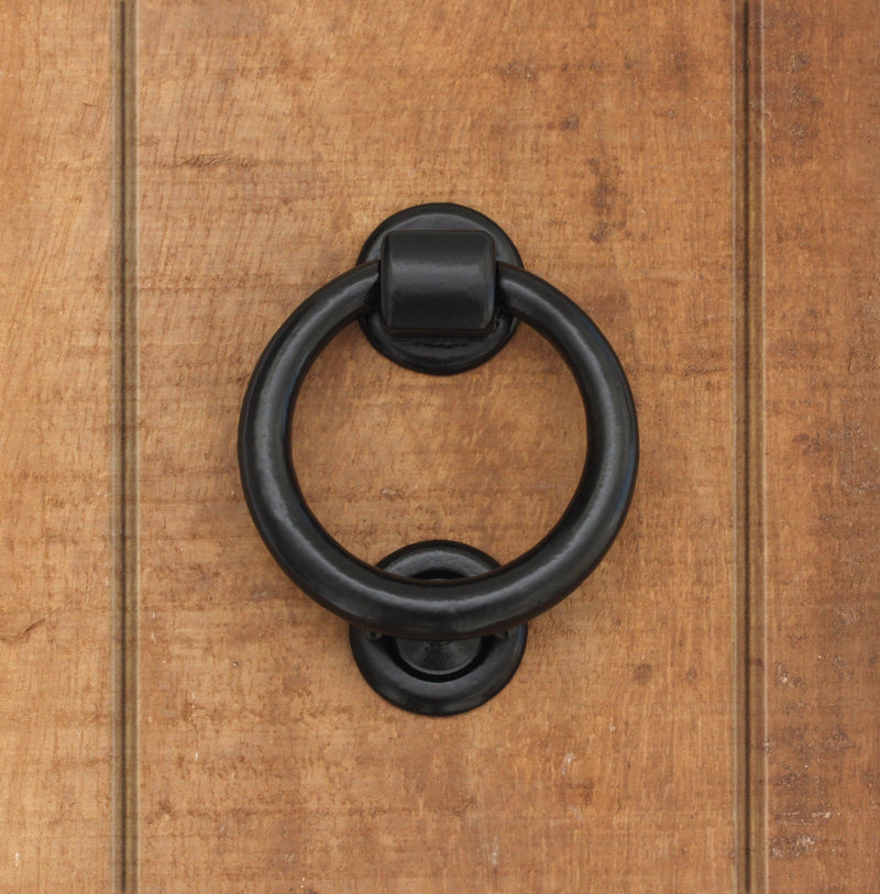 Image showing Stonebridge FB1084 Door Knocker smooth matt black. Available to order from Trade Door Handles, Kendal