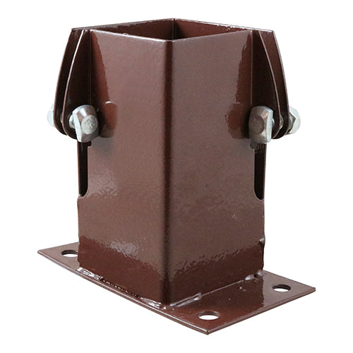 This is an image of Timco - Flush Fit Bolt Down Shoe - Bolt Secure - Oxide Red 75mm FBDB75