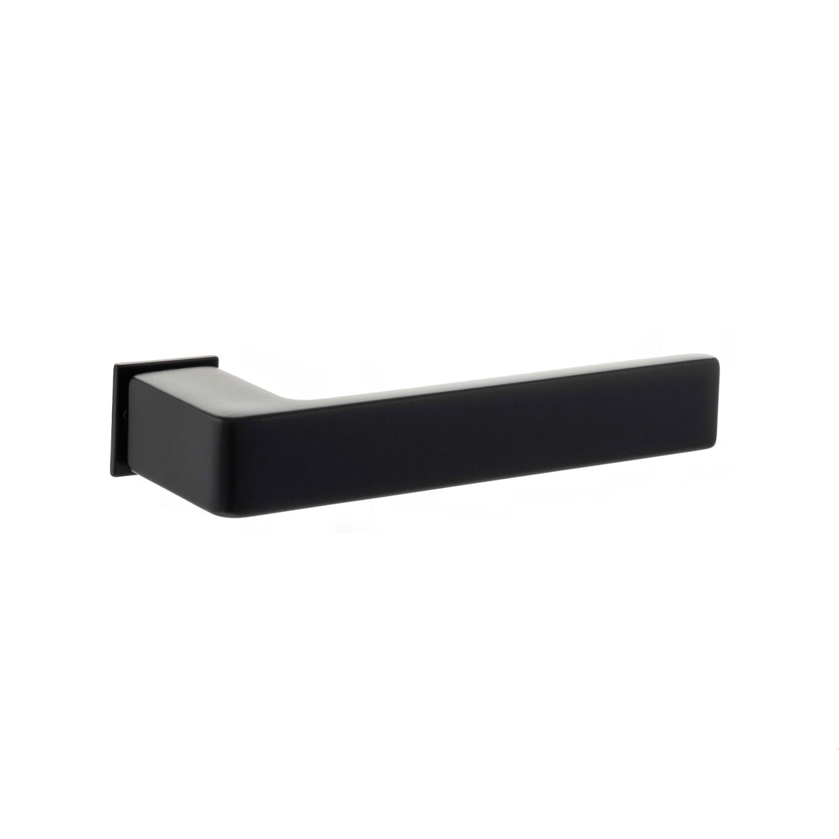 Quality image of Forme Asti Lever Door Handle on Concealed Square Rose - Matt Black | Sku. fcs254mb | available from Trade Door Handles.