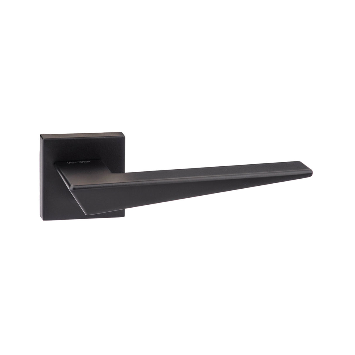 Quality image of Forme Naxos Lever Door Handle on Minimal Square Rose - Matt Black | Sku. fms215mb | available from Trade Door Handles.