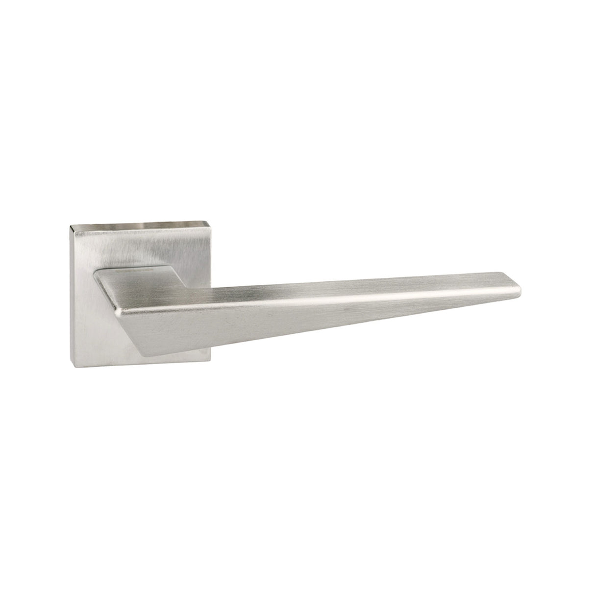 Quality image of Forme Naxos Lever Door Handle on Minimal Square Rose - Satin Chrome | Sku. fms215sc | available from Trade Door Handles.