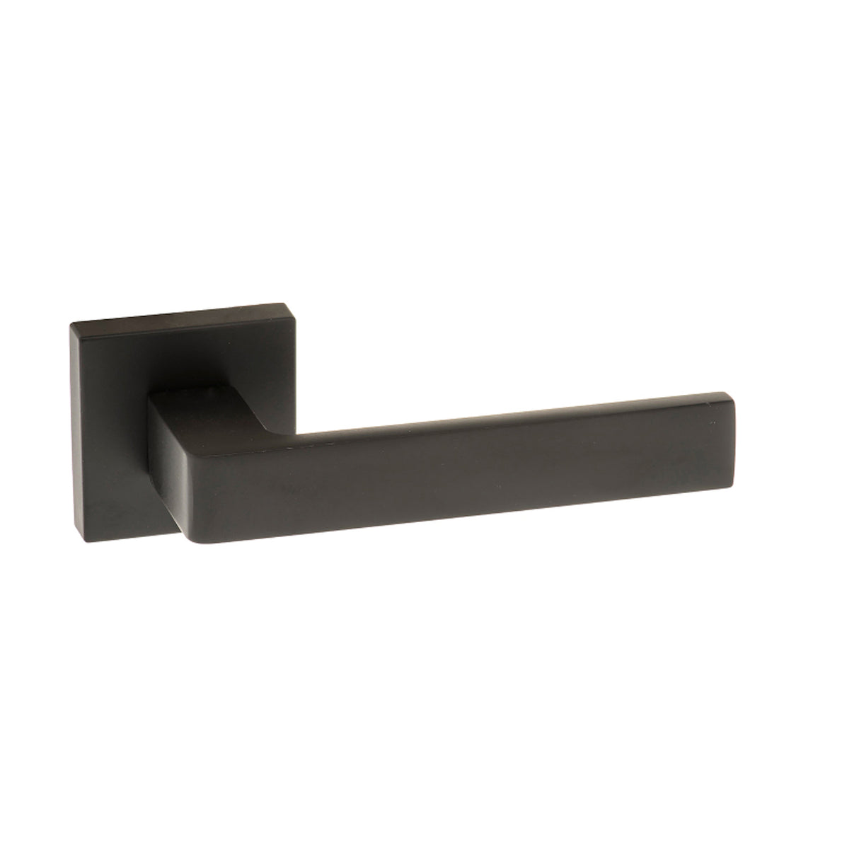 Quality image of Forme Asti Lever Door Handle on Minimal Square Rose - Matt Black | Sku. fms254mb | available from Trade Door Handles.