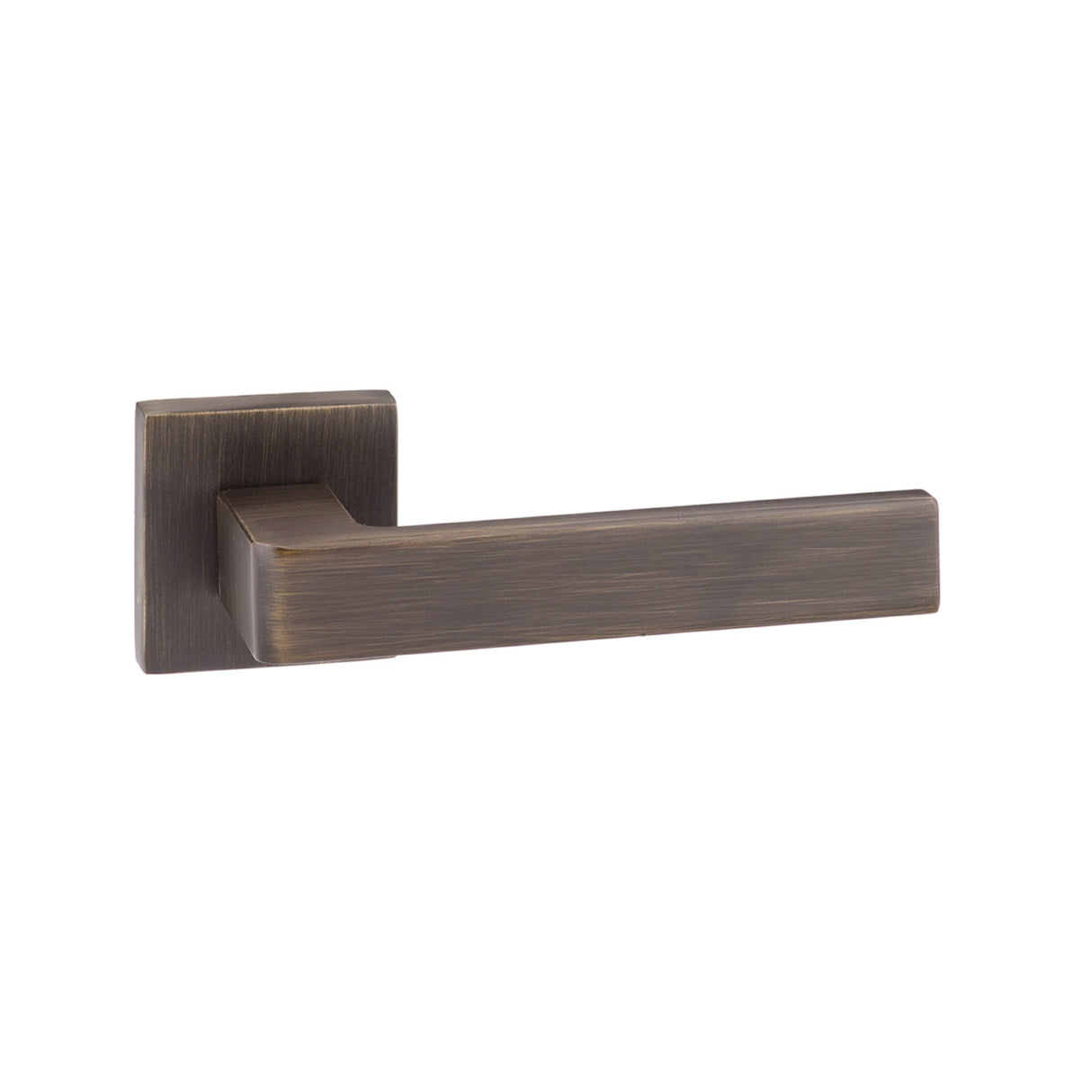 Quality image of Forme Asti Lever Door Handle on Minimal Square Rose - Urban Bronze | Sku. fms254ub | available from Trade Door Handles.