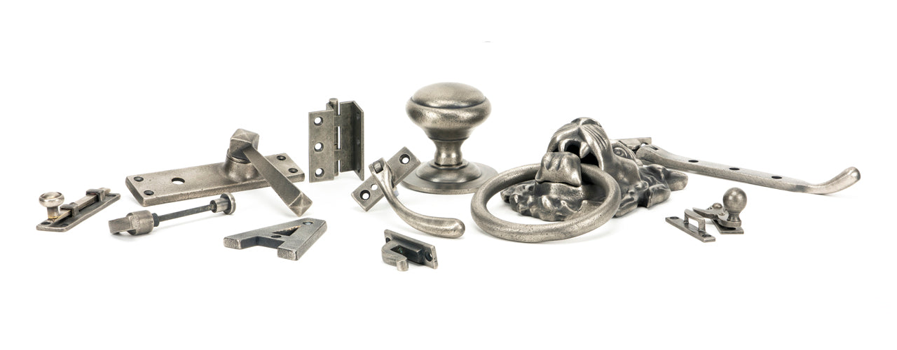 Image showing a range of From The Anvil Antique Pewter Ironmongery.  Available to order from Trade Door Handles in Kendal