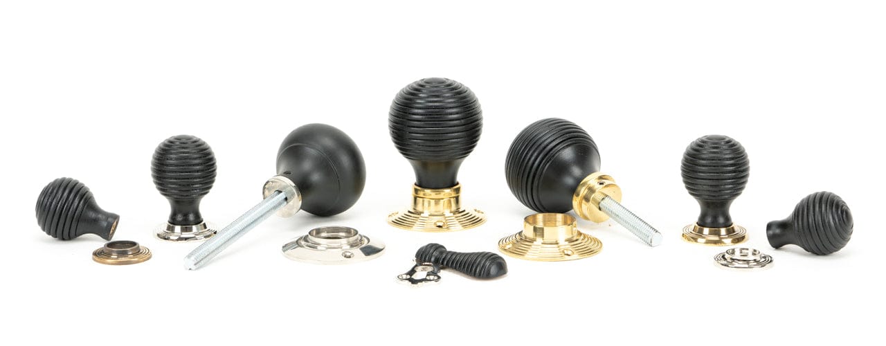 Image showing a range of From The Anvil Ironmongery and Hardware in Ebony. Available to order from Trade Door Handles in Kendal