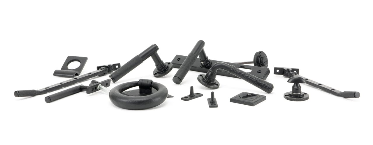 Matt Black Door Handles, Window Furniture and Cabinet Hardware made by From The Anvil available to order from Trade Door Handles in Kendal