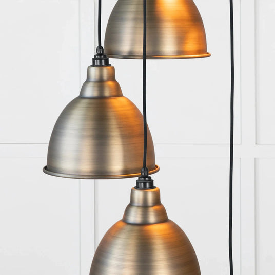 From The Anvil Aged Brass Brindley Cluster Pendant Sku 49742