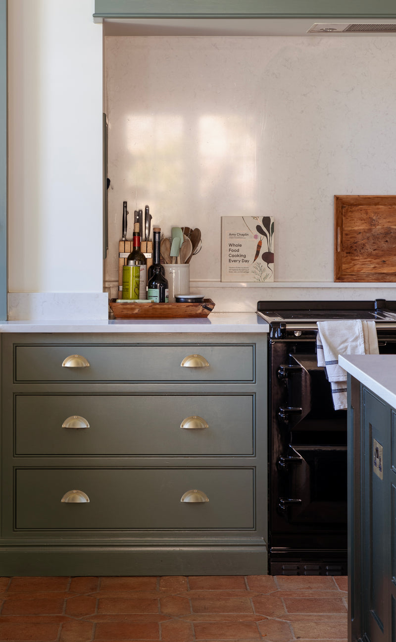From The Anvil Satin Brass Plain Cup Drawer Pull