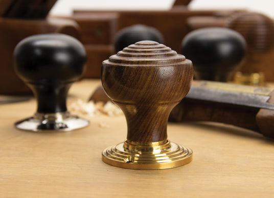 This is an image showing a collection of From The Anvil Wooden Mortice and Rim Knob