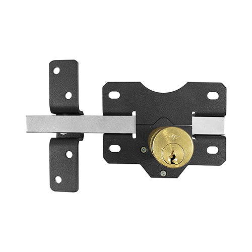 This is an image of Timco - Throw Locks - Single - Black 70mm (1 Each Box) GLS70