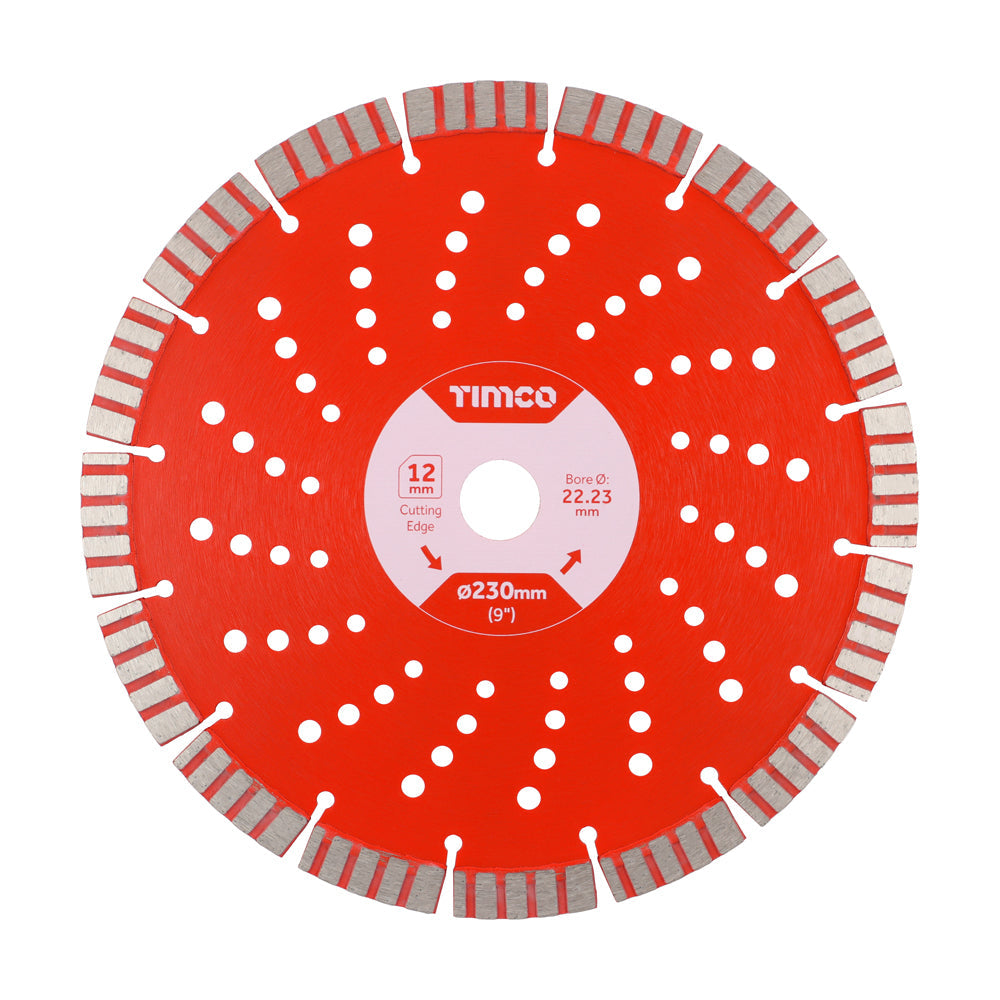 This is an image of Timco - Premium Diamond Blade - Turbo Segmented 230 x 22.2 (1 Each Box) GPPL230222