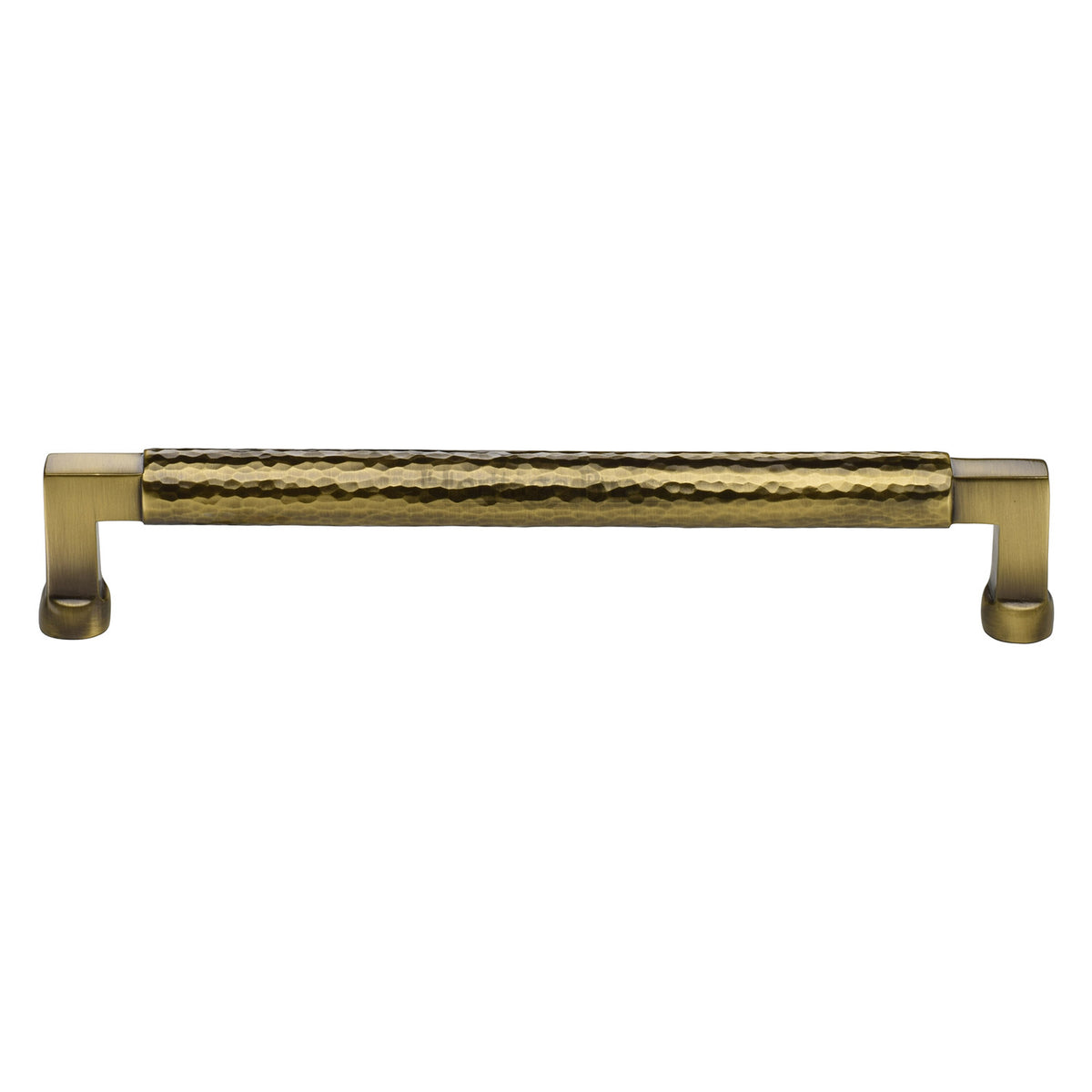 Heritage Brass Cabinet Pull Bauhaus Hammered Design 203mm CTC Antique Brass Finish