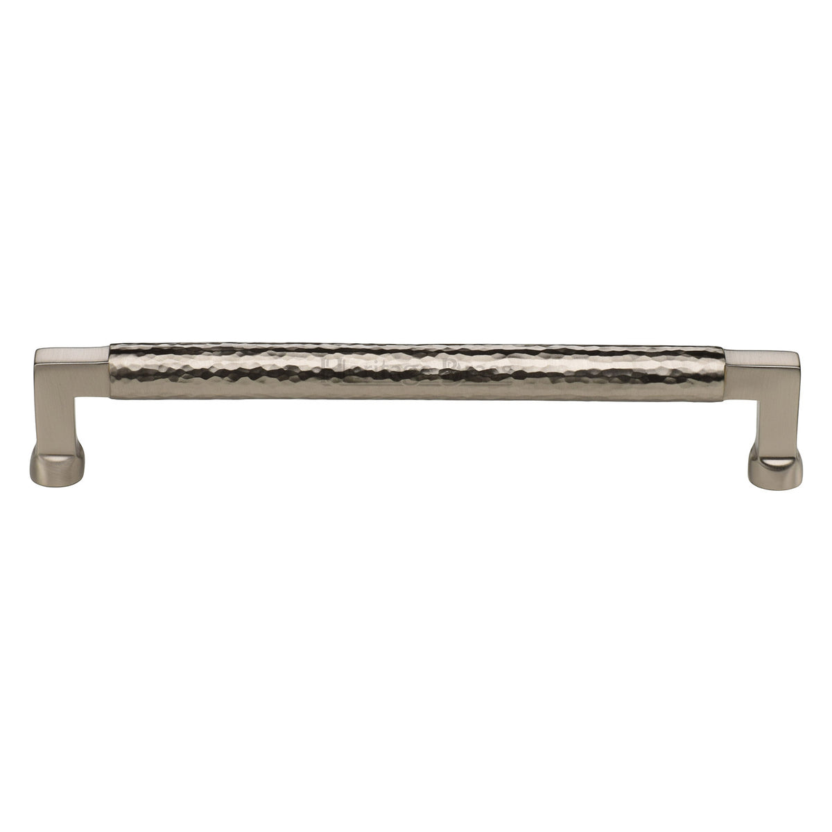 Heritage Brass Cabinet Pull Bauhaus Hammered Design 203mm CTC Satin Nickel Finish