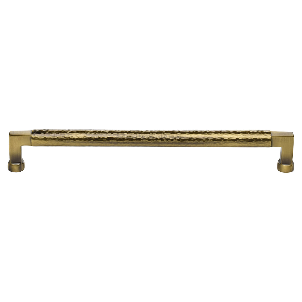 Heritage Brass Cabinet Pull Bauhaus Hammered Design 254mm CTC Antique Brass Finish