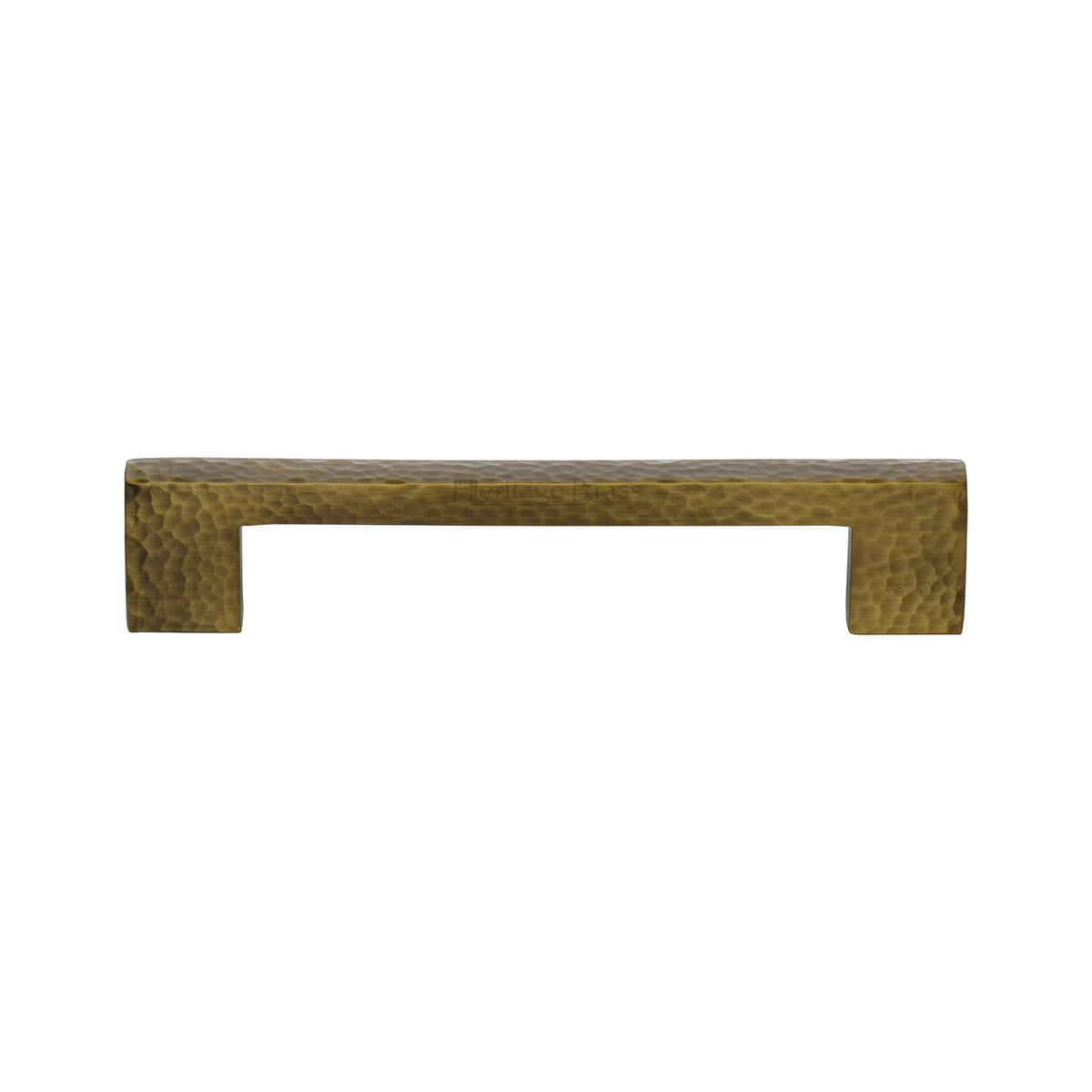 Heritage Brass Cabinet Pull Metro Hammered Design 128mm CTC Antique Brass Finish
