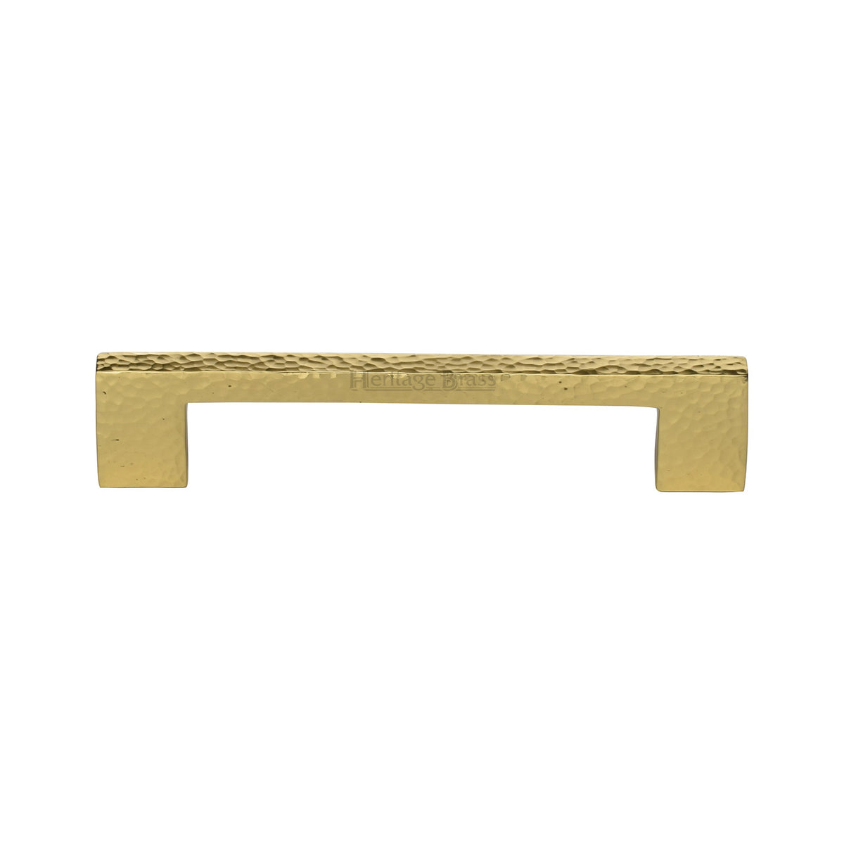 Heritage Brass Cabinet Pull Metro Hammered Design 128mm CTC Polished Brass Finish