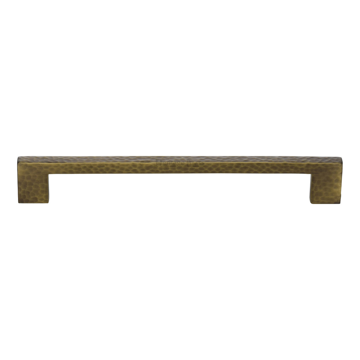 Heritage Brass Cabinet Pull Metro Hammered Design 192mm CTC Antique Brass Finish