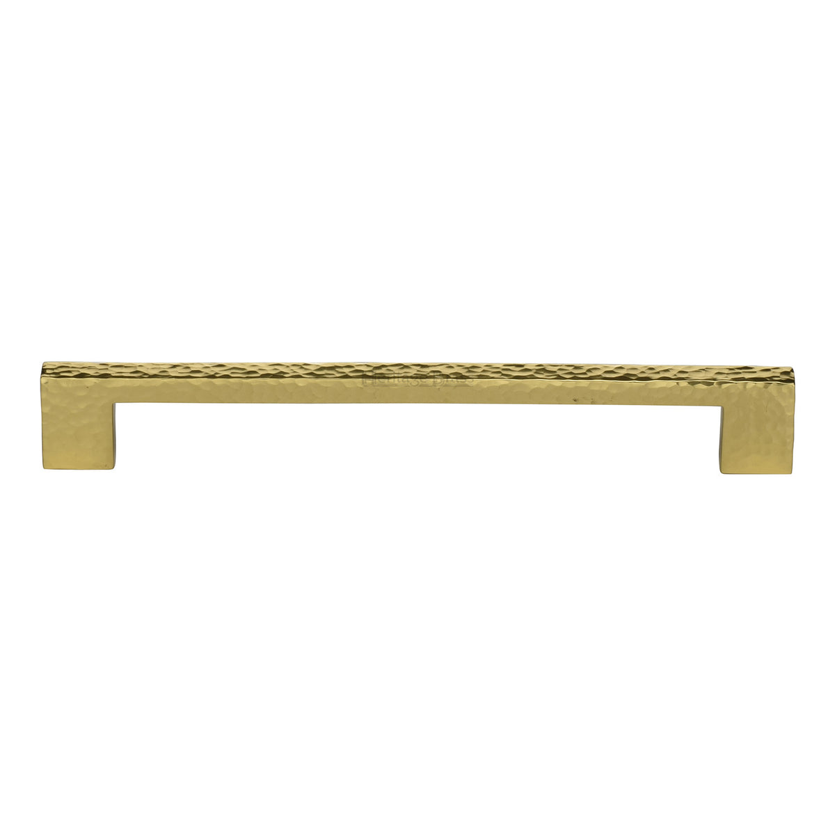 Heritage Brass Cabinet Pull Metro Hammered Design 192mm CTC Polished Brass Finish