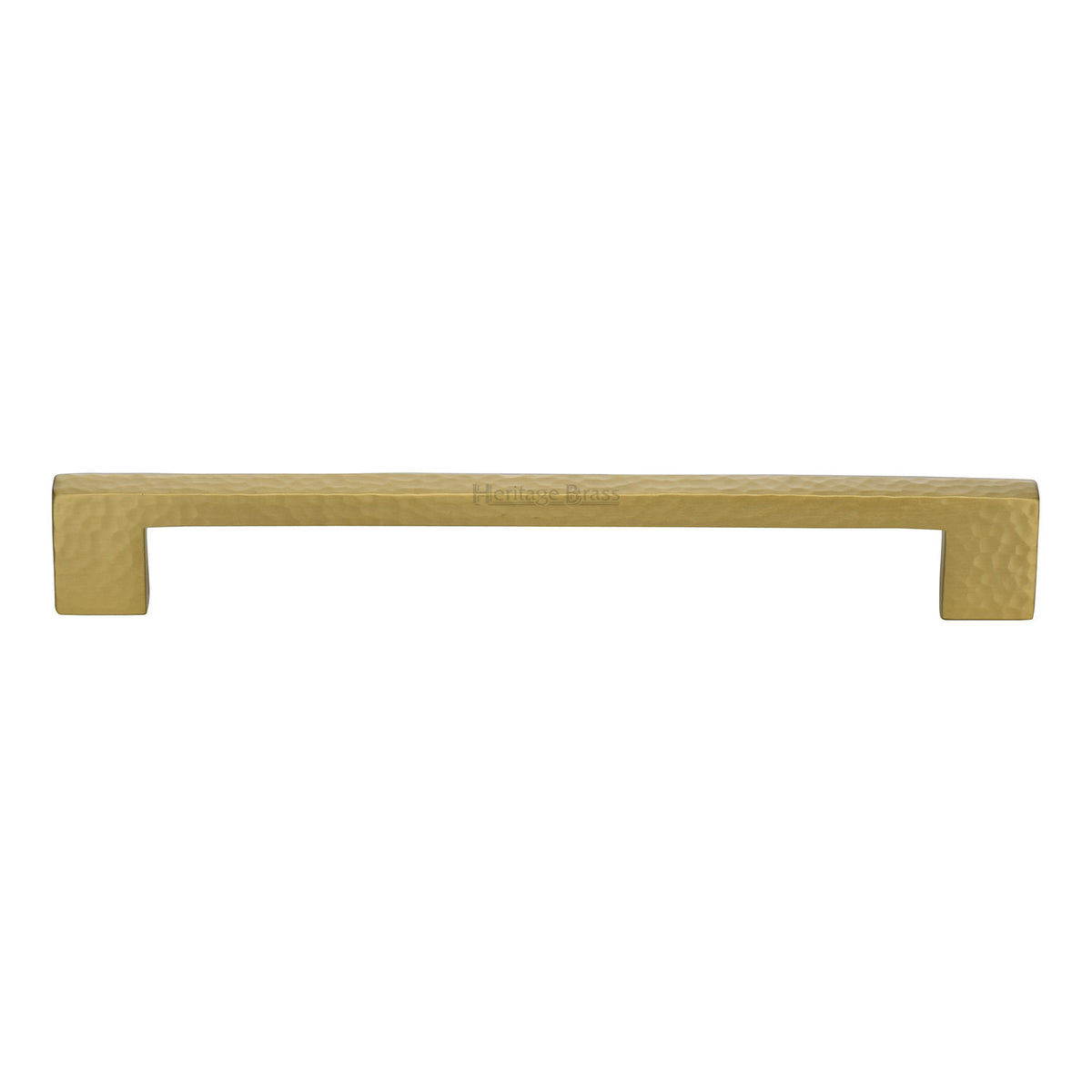 Heritage Brass Cabinet Pull Metro Hammered Design 192mm CTC Satin Brass Finish