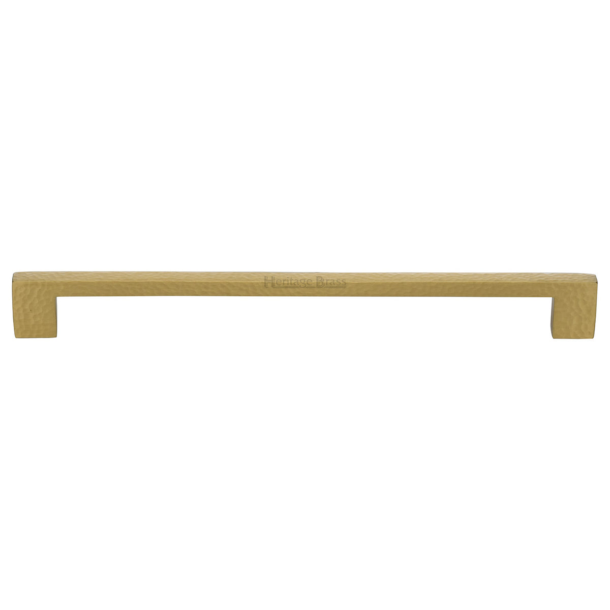 Heritage Brass Cabinet Pull Metro Hammered Design 256mm CTC Satin Brass Finish
