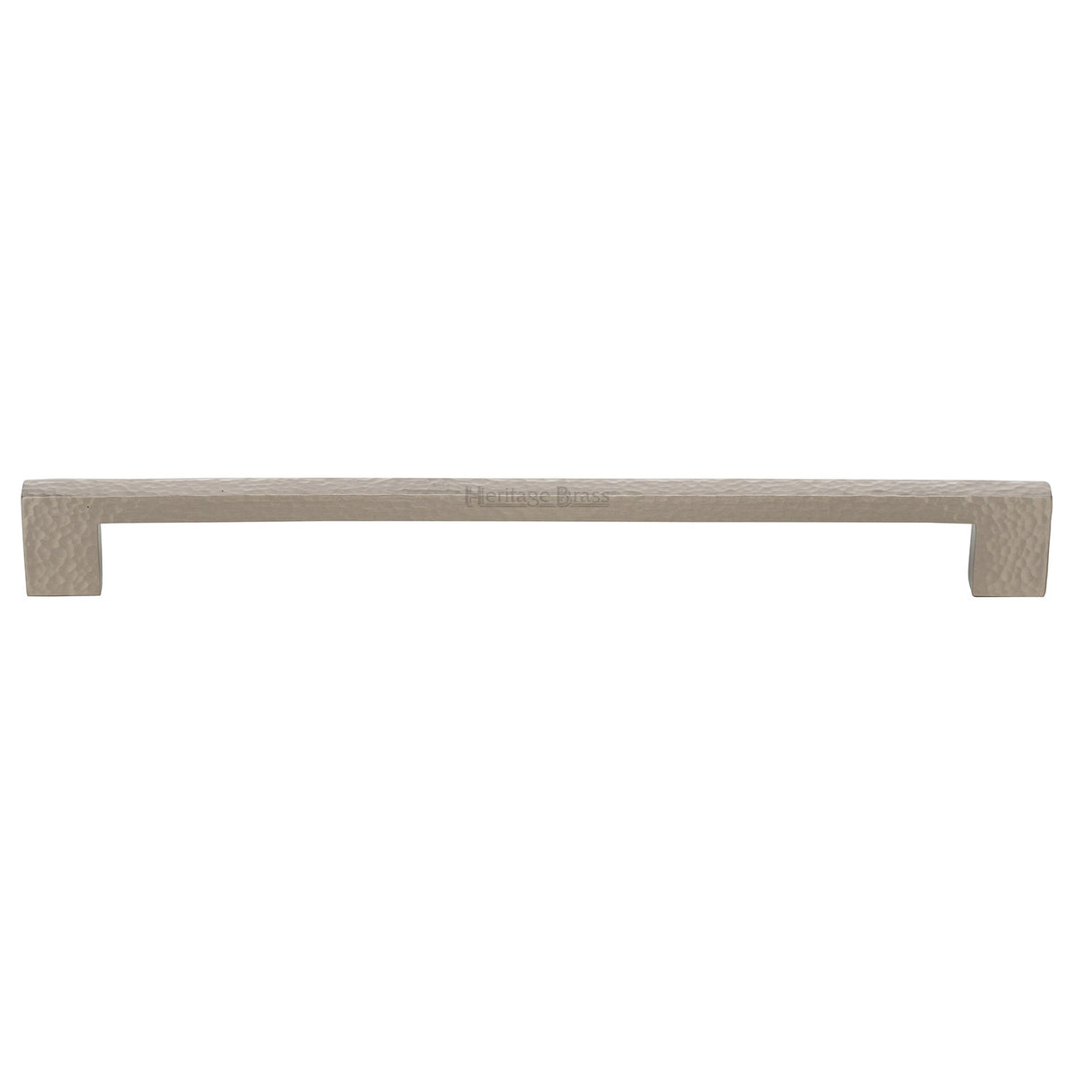Heritage Brass Cabinet Pull Metro Hammered Design 256mm CTC Satin Nickel Finish