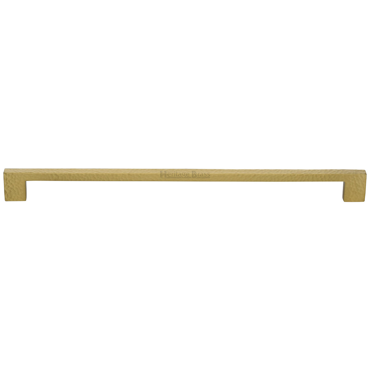 Heritage Brass Cabinet Pull Metro Hammered Design 320mm CTC Satin Brass Finish