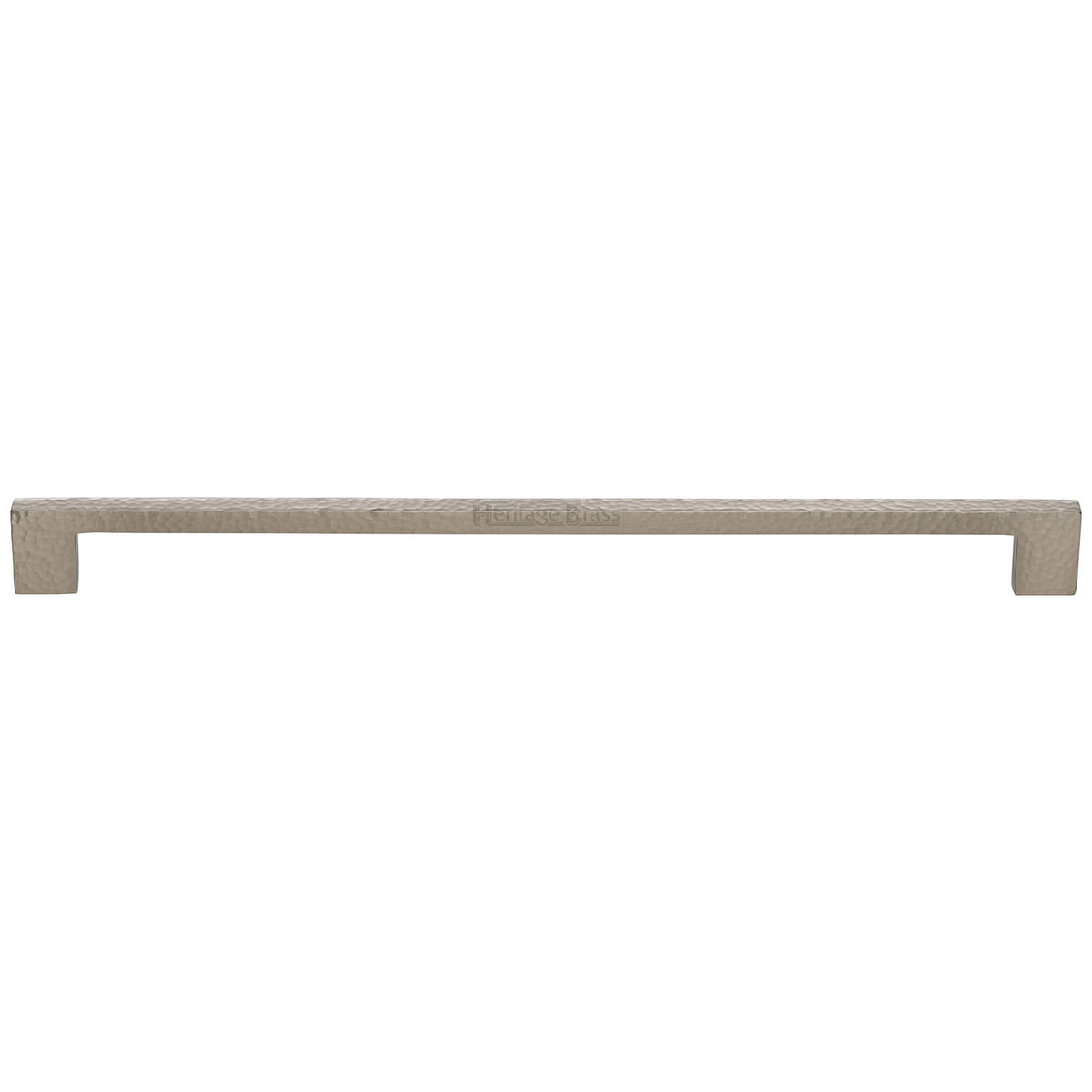 Heritage Brass Cabinet Pull Metro Hammered Design 320mm CTC Satin Nickel Finish