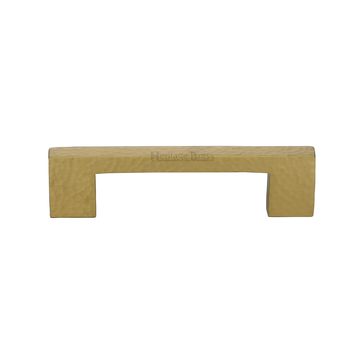 Heritage Brass Cabinet Pull Metro Hammered Design 96mm CTC Satin Brass Finish