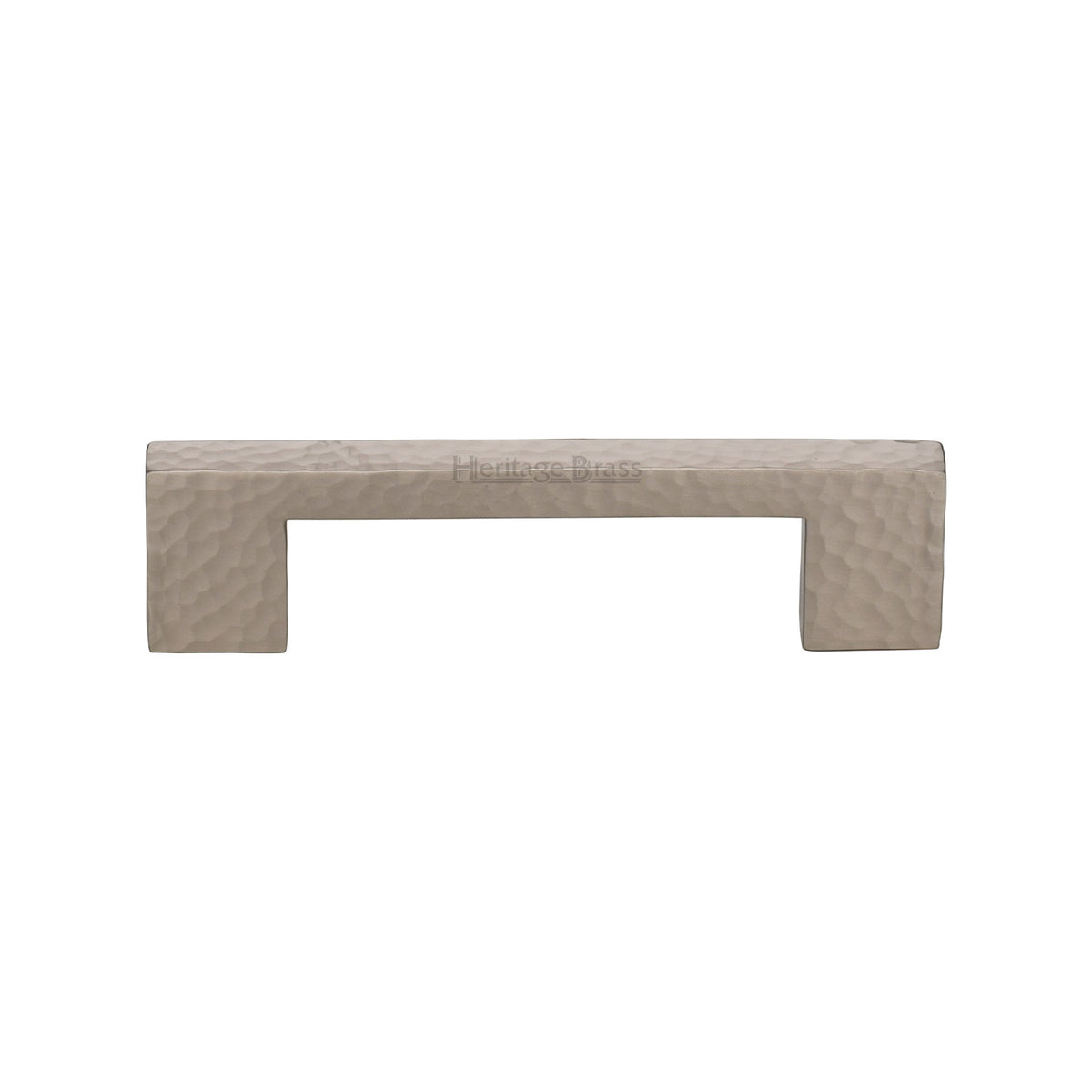 Heritage Brass Cabinet Pull Metro Hammered Design 96mm CTC Satin Nickel Finish