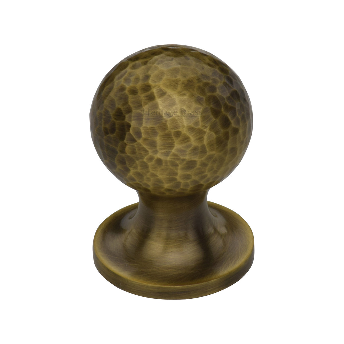 Heritage Brass Cabinet Knob Ball Hammered Design 25mm Antique Brass Finish