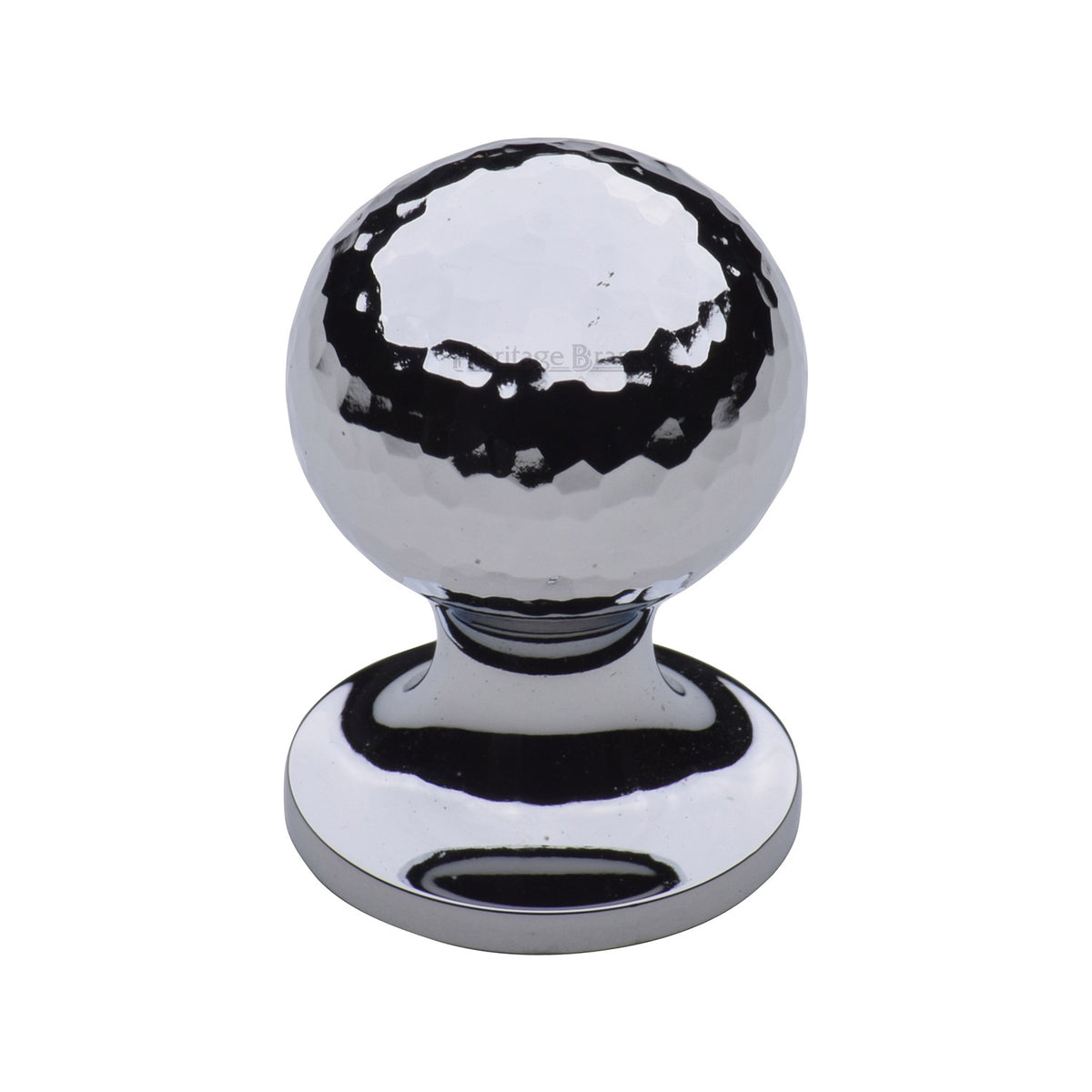 Heritage Brass Cabinet Knob Ball Hammered Design 25mm Polished Chrome Finish