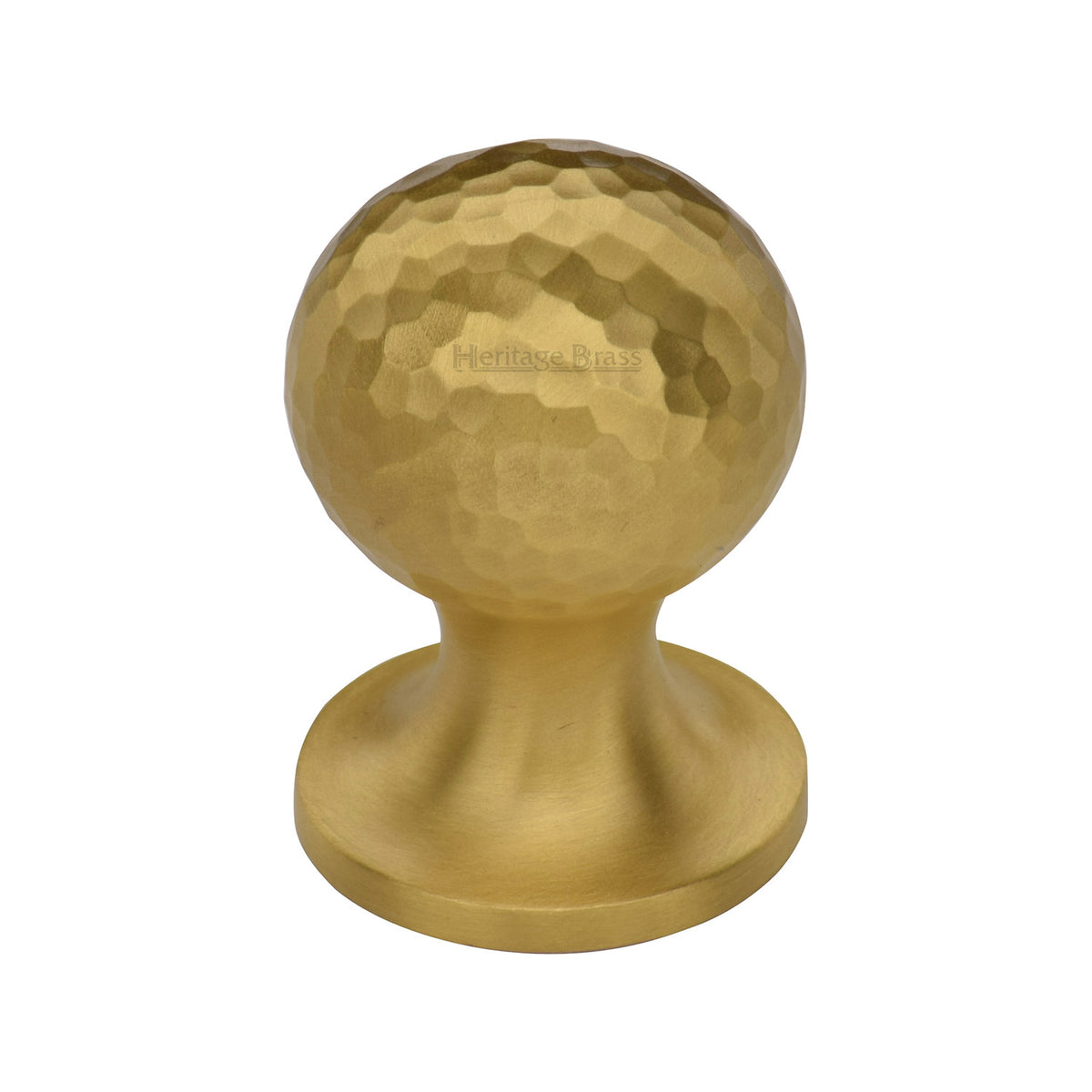 Heritage Brass Cabinet Knob Ball Hammered Design 25mm Satin Brass Finish
