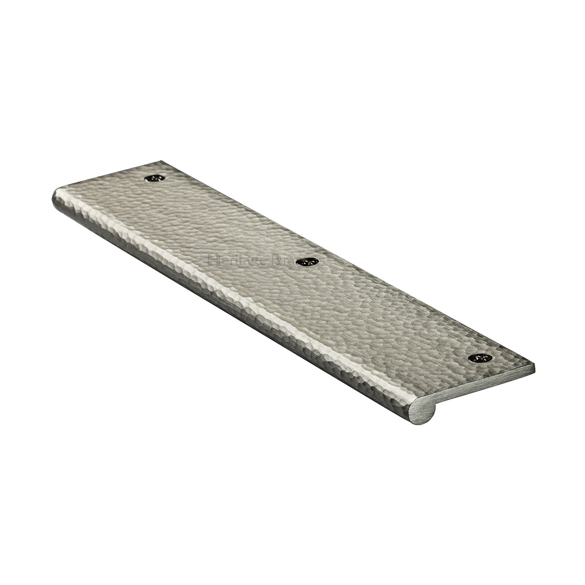 Heritage Brass Hammered EP Edge Pull Cabinet Handle 200mm Satin Nickel Finish