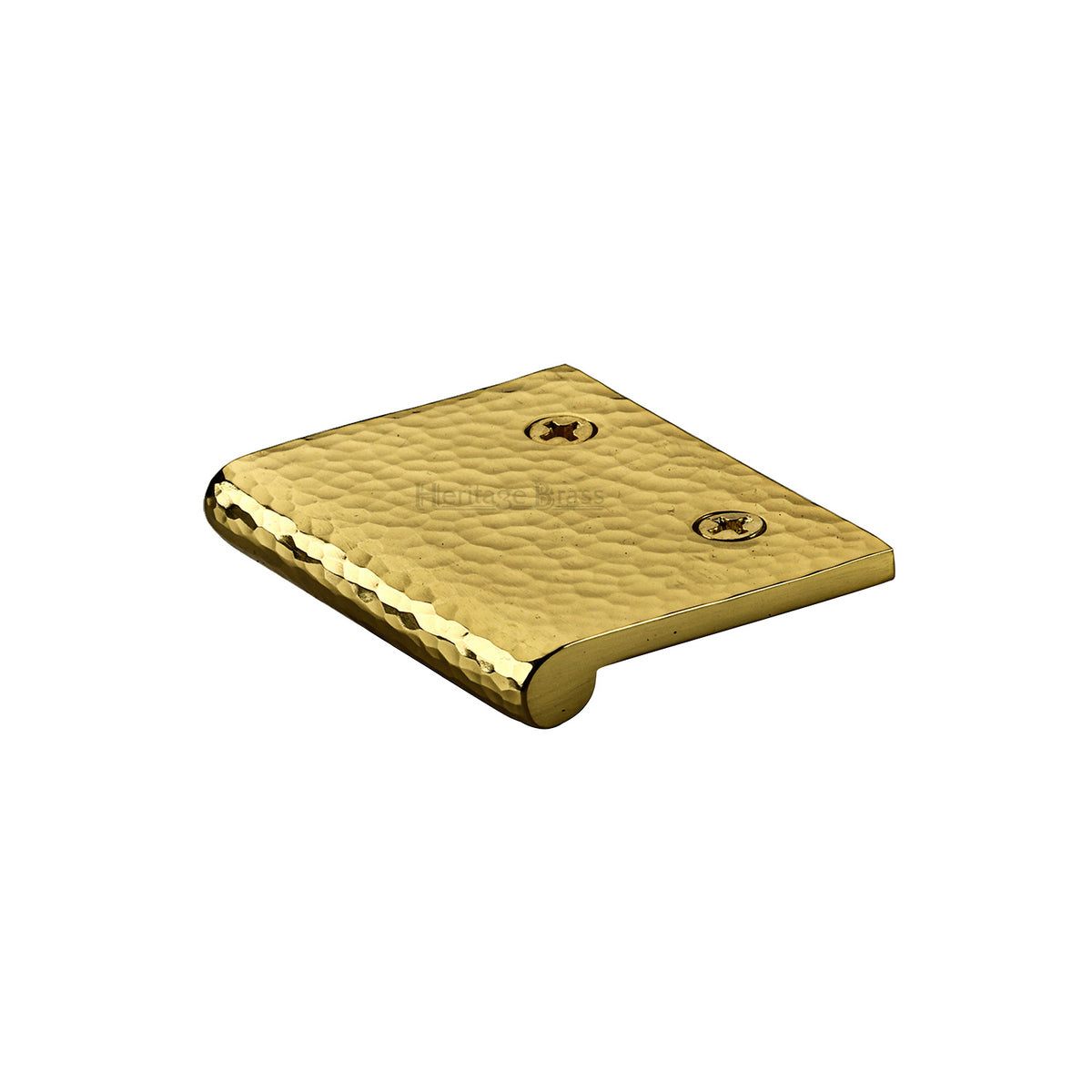 Heritage Brass Hammered EP Edge Pull Cabinet Handle 50mm Polished Brass Finish