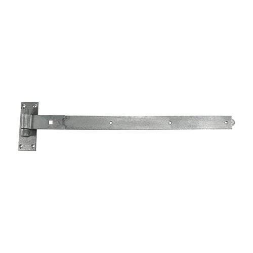 This is an image of Timco - Pair of Straight Band & Hook On Plates - Hot Dipped Galvanised 750mm (1 Pairs Plain Bag) HBS750G