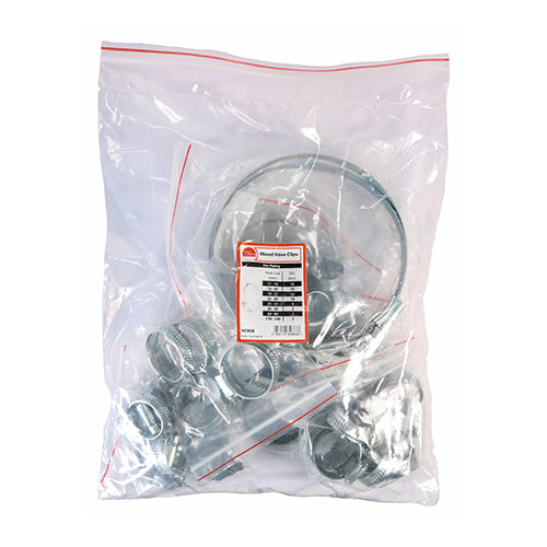 This is an image of Timco - Hose Clips - Mixed - Zinc Mixed - (50 PCS Bag) HCMIX