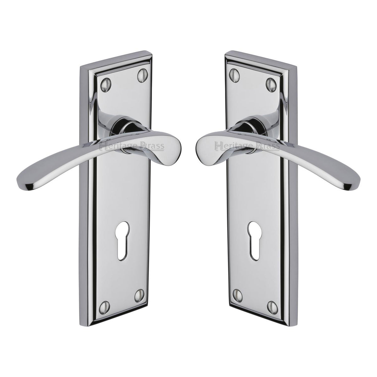 High quality image of the Heritage Brass Door Handle Lever Lock Hilton Design Polished Chrome Finish
| Sku. hil8600-pc | Discounted prices available from Trade Door Handles