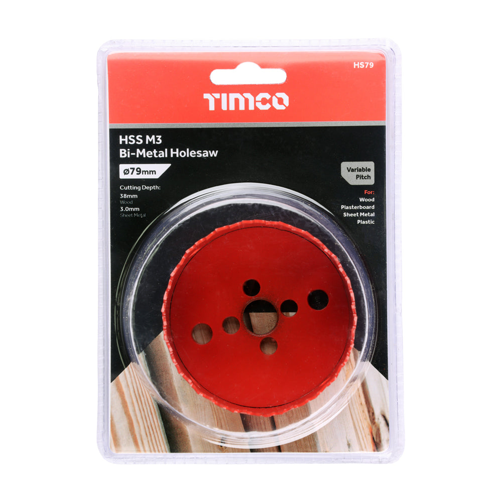 This is an image of Timco - Holesaw - Variable Pitch 79mm (1 Each Clamshell) HS79